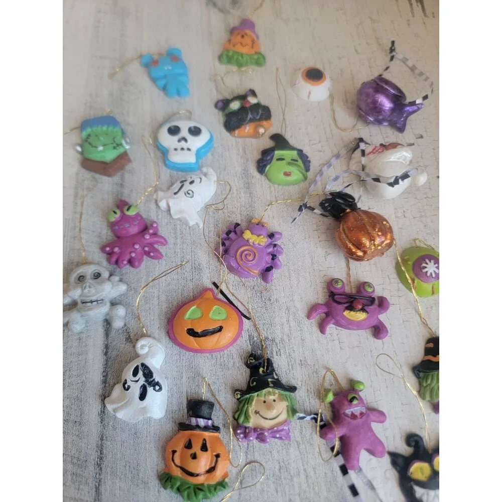 Halloween mini monster witch ornament‎ Xmas set pumpkin ghost